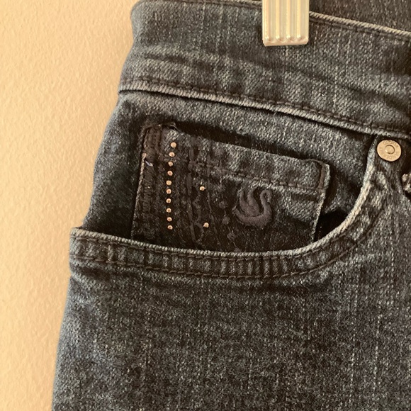 Gloria Vanderbilt Amanda Stellar Jeans Size 12 Short Beaded Pockets Tapered Leg - Picture 5 of 10